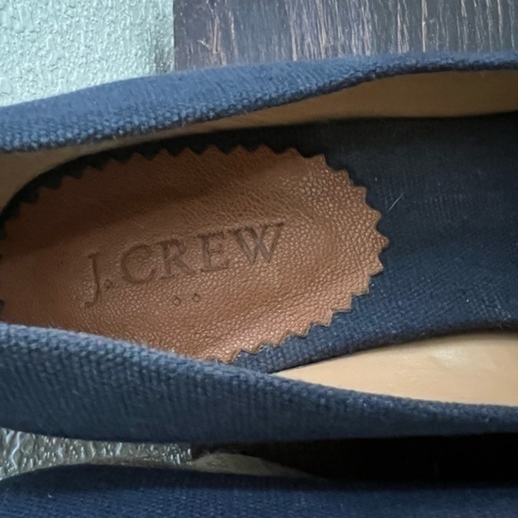 J. Crew navy wedge espadrille shoes size 10 EUC - Picture 5 of 7